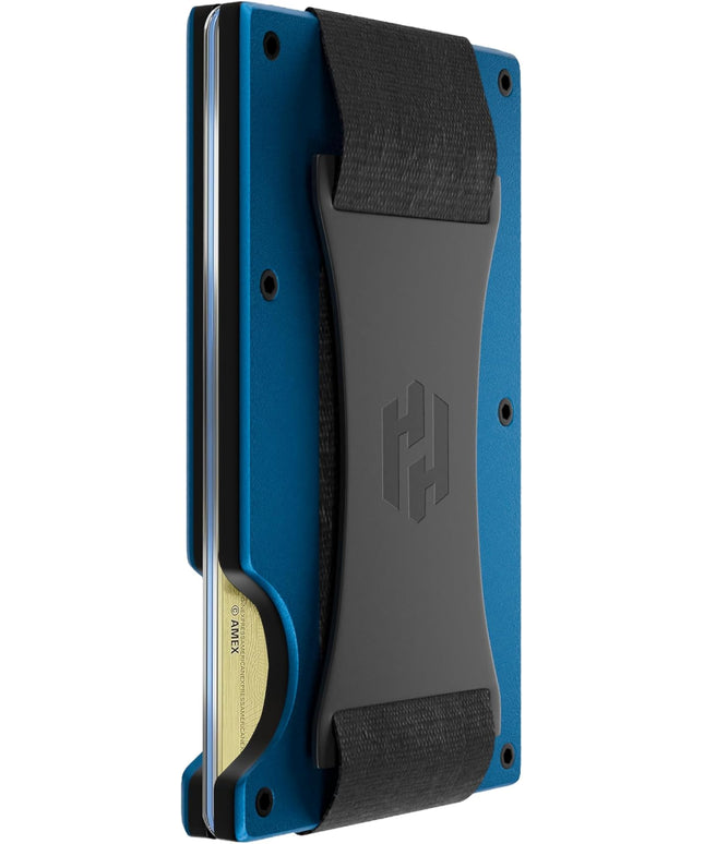Hayvenhurst Wallet For Men - Reinvented Design Men's Wallet - Slim, Minimalistic & Seamless, Blocks RFID Scanners with a Cash Strap (Navy)