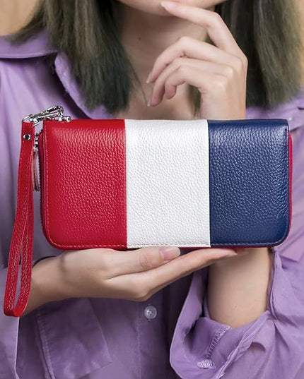 Moflycom Womens Wallet RFID Blocking Genuine Leather Multi Credit Card Large Capacity Zip Around Clutch Travel Purse Wristlet
