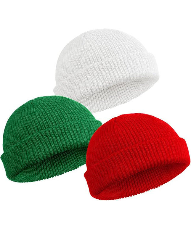 SATINIOR 4 Pieces Trawler Beanie Watch Hat Roll up Edge Skullcap Fisherman Beanie Unisex
