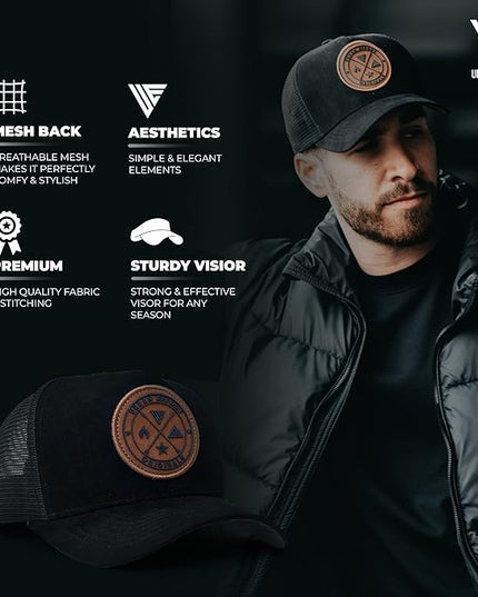 Urban Effort Mesh Back Cap - for Men and Women Baseball Hat 5-Panel Trucker Hat - Great Snapback Closure for Hunting & Hiking