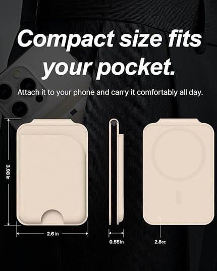 DCHK Magnetic Card Wallet, Slim Card Holder with 3 Slots, Holds up to 6 Cards, Strong Adhesion Ring Included, Compatible with Magsafe iPhone 12/13/14/15/16 (Not for Mini Models)
