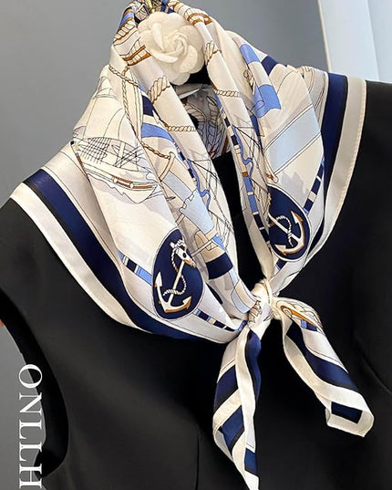 100% Mulberry Silk Scarf for Women Hair Lightweight Square Neckerchief Wrap For Head Scarves 21"