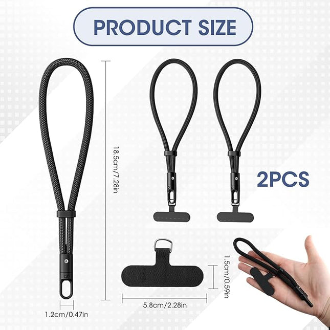Phone Wrist Strap, Phone Lanyard Wrist, 2 Pack 7.28" Anti Theft 360° Rotation Adjustable Reinforced Phones Strap, Universal Wrist Strap for Phones Case