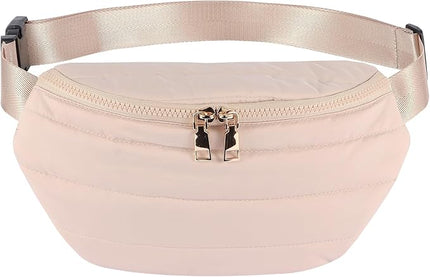Fanny Packs for Women Fashion Waist Packs Quilted Puffer Belt Bag Puffy Crossbody Bags Sling Purse for Women Travel Running