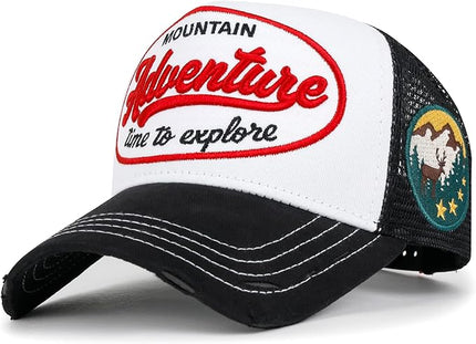 ililily Premium Road Trip Vintage Distressed Snapback Trucker Hat Baseball Cap