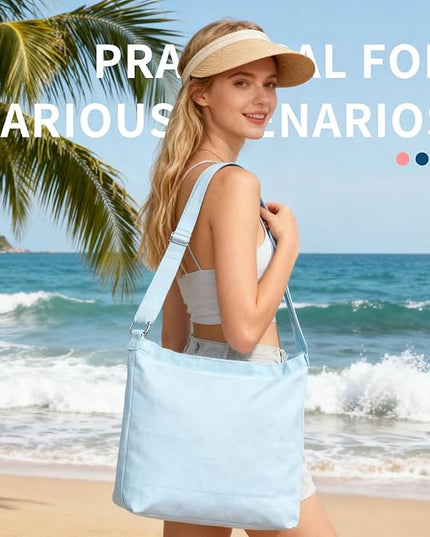 Women's blank large Size Canvas Crossbody Tote Handbags Shoulder Bag