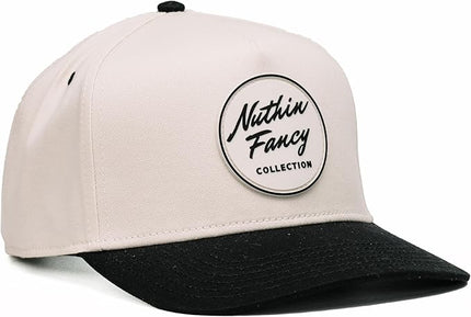 Nuthin Fancy Comus Snapback Hat, Everyday 5-Panel High Crown Canvas Trucker Hat for Men & Women