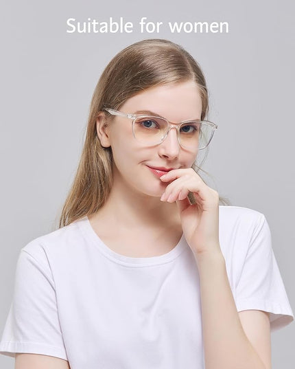 ANRRI Blue Light Glasses Men Women Transparent Blue Light Blocking Computer Glasses Anti Eyestrain Lightweight Clear Frame