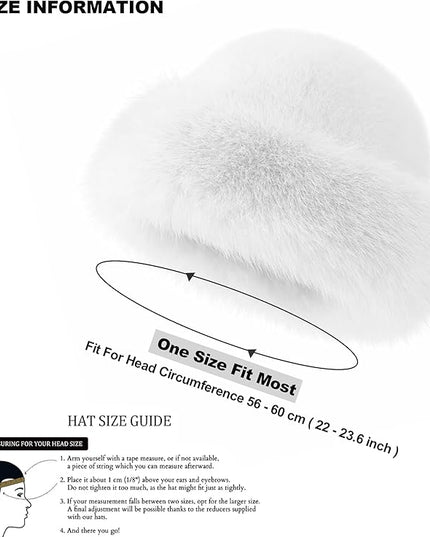 3 Pieces Women’s Faux Fur Bucket Hat Winter Warm Plush Furry Hat – Soft Fluffy Cold Weather Hat for Outdoor Travel