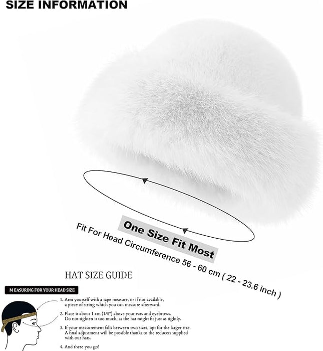 3 Pieces Women’s Faux Fur Bucket Hat Winter Warm Plush Furry Hat – Soft Fluffy Cold Weather Hat for Outdoor Travel