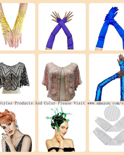 Specell Embroidered Flowers Lace Fingerless Gloves - for Bridal Wedding Cocktail Tea Party Evening Prom Costumes Cosplay