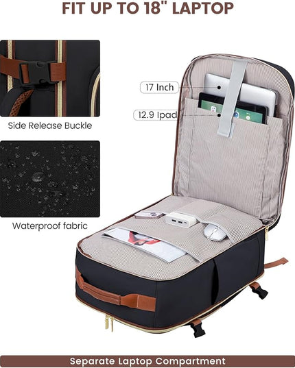 LOVEVOOK 50L Travel Backpack for Women & Men, Airline Approved Carry On Luggage with 3 Packing Cubes, TSA Overnight Bags, Waterproof Personal Item Bag, Weekender Essentials Backpacks fits 17" Laptop