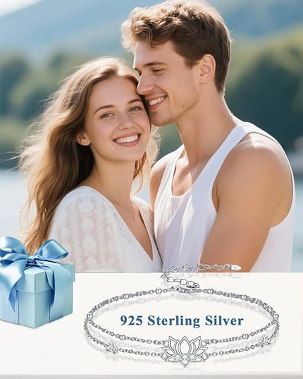 Dorunmo 925 Sterling Silver Infinity Heart Cross Circle Evil Eye Anklet Bracelets for Women Mother's Day Jewelry for Wife Girlfriend Mom Her