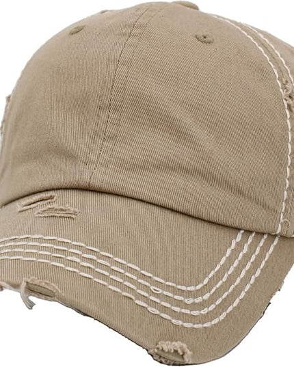 KBETHOS Vintage Washed Distressed Cotton Dad Hat Baseball Cap Adjustable Polo Trucker Unisex Style Headwear