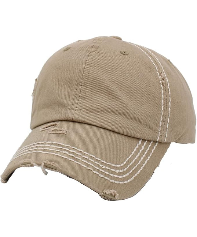 KBETHOS Vintage Washed Distressed Cotton Dad Hat Baseball Cap Adjustable Polo Trucker Unisex Style Headwear