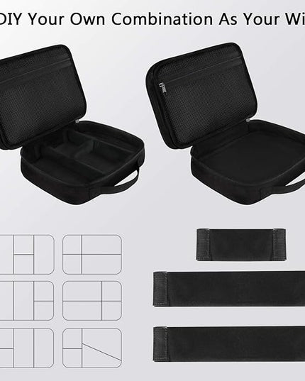 MATEIN Electronics Organizer Travel Case, Water Resistant Cable Organizer Bag for Travel Essentials, Gifts for Men, Storage Bag for Camera Accessories, Phone, Cord & Tablet, Black