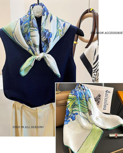 Neck Scarf For Womens Silky Head Scarves Hair Bandanas Square Scarf Fashion Accessories lightweight