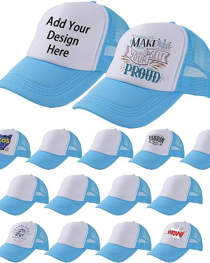 LYDTICK 15 Pack Trucker Hats Bulk Sublimation Blanks Wholesale Mesh Baseball Cap DIY Custom Hats for Men Women