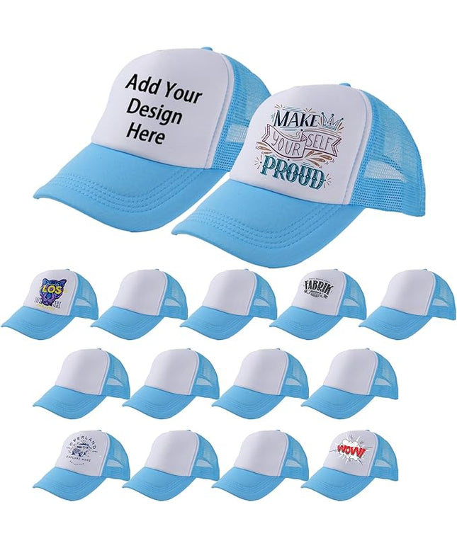 LYDTICK 15 Pack Trucker Hats Bulk Sublimation Blanks Wholesale Mesh Baseball Cap DIY Custom Hats for Men Women