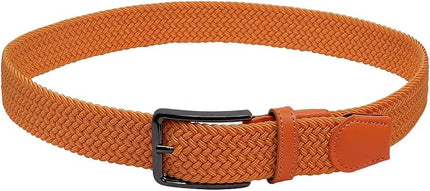 Falari Men Women Multicolored Elastic Stretch Braided Belt Canvas Fabric Woven No Holes Belt