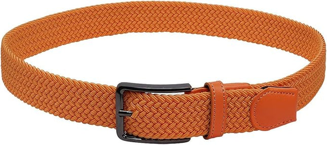 Falari Men Women Multicolored Elastic Stretch Braided Belt Canvas Fabric Woven No Holes Belt