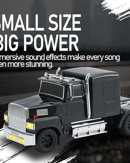 American Truck Bluetooth Speaker with HD Sound, TWS Pairing, LED Party Light, Operation Panel, Built-in Mic, Portable Car Model Speaker for Parties, Beach, Outdoor Activities (Black)
