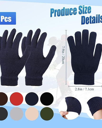Hillban Winter Beanie Hat Gloves Set with Warm Socks Bulk, Homeless Knitted Beanie Cap Thick Thermal Winter Gloves Socks Pack