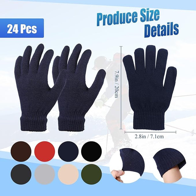 Hillban Winter Beanie Hat Gloves Set with Warm Socks Bulk, Homeless Knitted Beanie Cap Thick Thermal Winter Gloves Socks Pack
