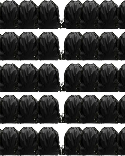 GoodtoU Drawstring Backpack Bulk, 40 Pcs Draw String Bags Cinch Bag Drawstring Gym Bag Sackpack bags for Women Men, Black