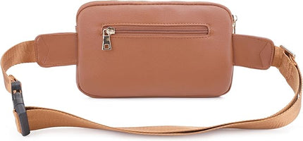 LOVESOME Vegan Leather Everywhere Fashion Waist Bag Fanny Pack Crossbody Bag Belt Bag Sling Bag with Adjustable Strap for Women (Brown)