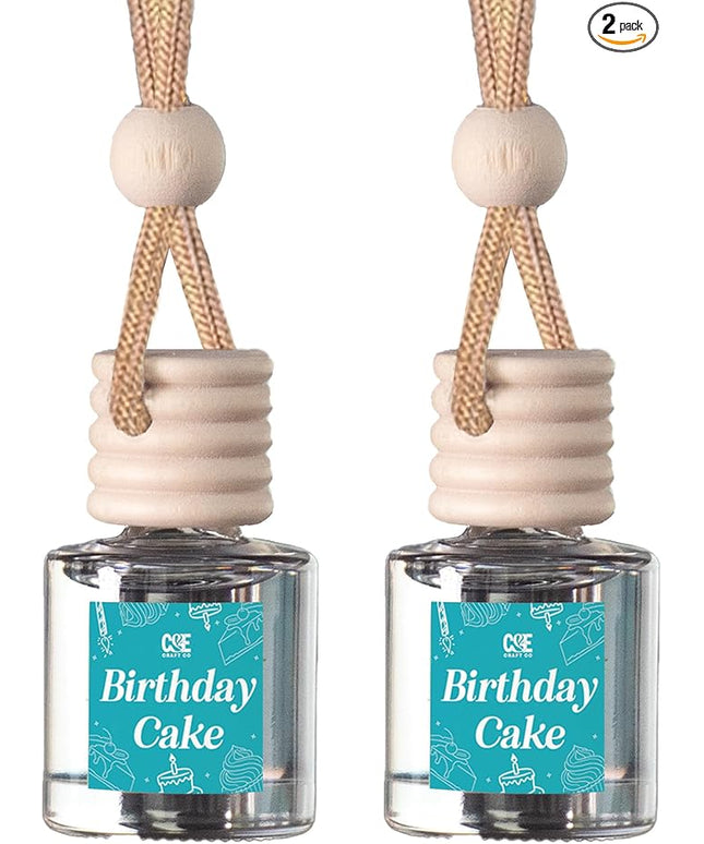CANDECraftCo Car Air Hanging Fragrance Oil, Car Auto Freshener for Essential Oils, Scents Fragrance Aromatherapy Automobile Diffuser, Long Lasting (Birthday Cake)