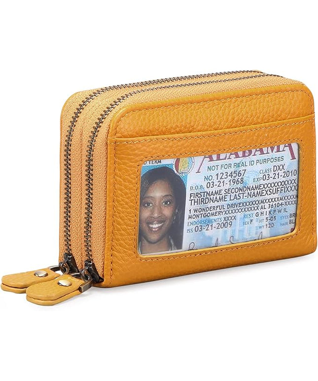 GOIACII Small Genuine Leather Wallet for Women, RFID Blocking Credit Card Holder Wallet