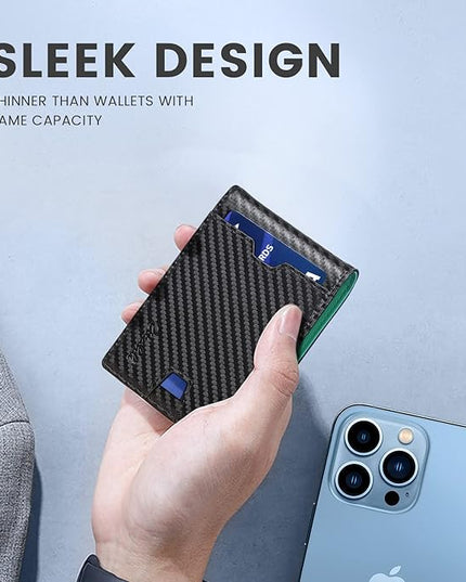 Zitahli Mens-Wallet-Slim-Leather-RFID Blocking Wallet for Men Minimalist Bifold Credit Card Holder with Gift Box