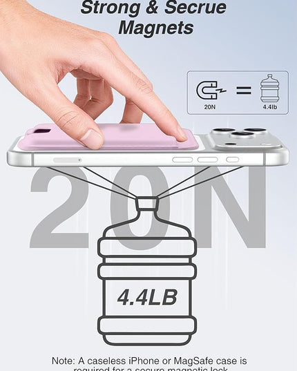 TopMade for Magsafe Wallet, Strongest Magnetic Card Holder for iPhone 17, iPhone 16/15/14/13/12 Series, Leather Magnetic Phone Wallet with Powerful Magnets, RFID Blocking, Fit 4 Cards, Pink