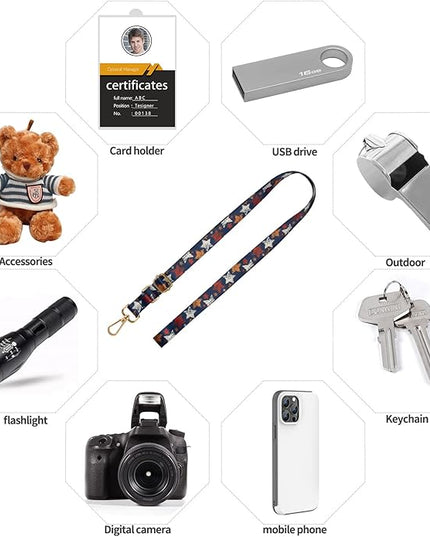 Phone Lanyards, Wrist Lanyards for Keys, Adjustable Shoulder Neck Strap,Universal Crossbody Cell Phone Lanyard for iPhone Case ID Badges,Card Holder, Car Key, and Most Smartphones (Stars)