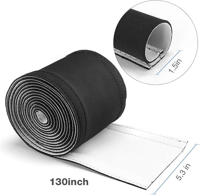 JOTO 2 Pack Cable Management Sleeve, 130" Cord Organizer System with Hook&Loop for TV Computer Office Home Entertainment, Flexible Cable Sleeve Wrap Cover Wire Hider System -Black, 2 Large