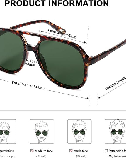 SOJOS Retro Polarized Aviator Sunglasses Womens Mens Classic 70s 80s Vintage Trendy Square Aviators SJ2174
