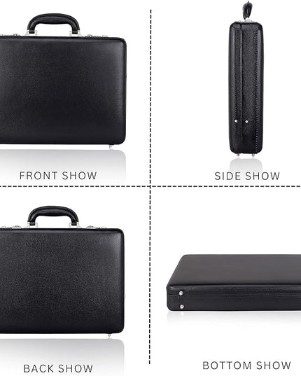 DA LV Full Grain Leather Briefcase for Men - Business Laptop Bag - Imported Handmade Leather Bag - Attache -Men Gifts