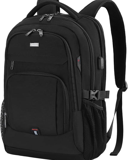 DUSLANG 17 Inch Laptop Backpack for Travel Water Resistant College Backpack for Men Women Laptop Bag with USB Charging Port,Black