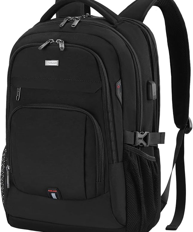 DUSLANG 17 Inch Laptop Backpack for Travel Water Resistant College Backpack for Men Women Laptop Bag with USB Charging Port,Black