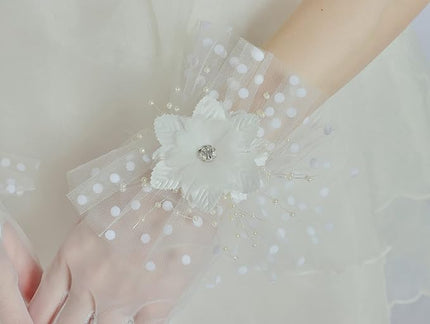 Sahabowi Satin Gloves Formal Bridal Banquet Party Wedding Opera Solid Colorful Mitten For Women