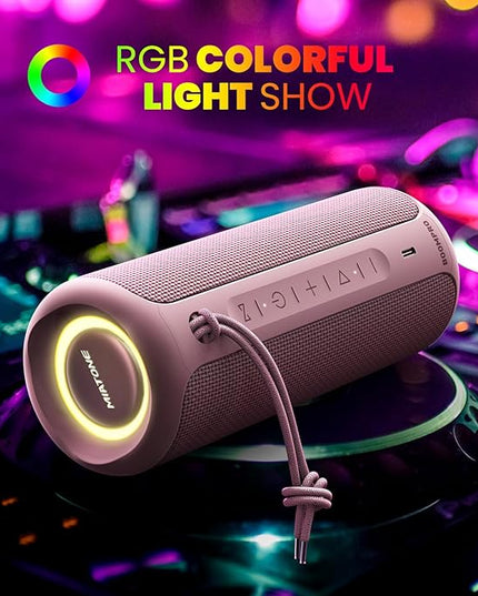 MIATONE Portable Bluetooth Speaker 36W Stereo Sound Bass Boost, 24H Playtime Bluetooth 5.3 TWS Pairing (Pink)