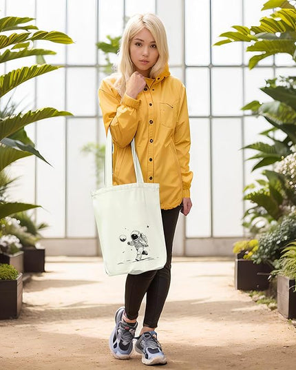 Tote Bag for Women, Reusable Zippered Canvas Bag with Handles Pocket Thick Canvas, for Grocery Shopping Beach Gift