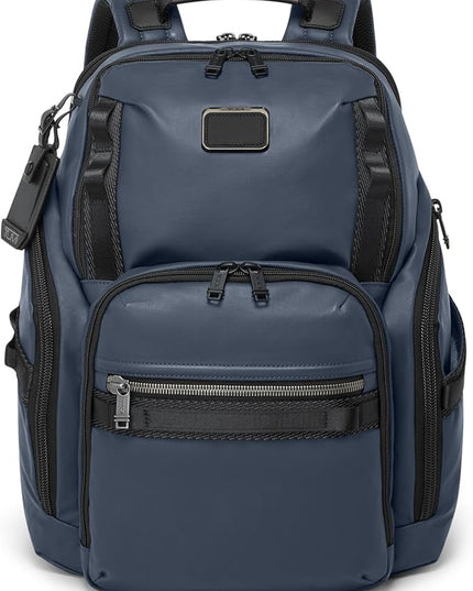 Tumi Mens Search Backpack Navy Coated Canvas One Size