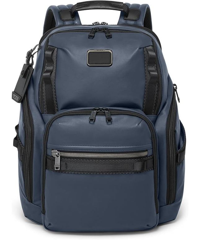 Tumi Mens Search Backpack Navy Coated Canvas One Size