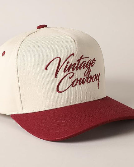 MIRMARU Two-Tone Vintage Canvas Trucker Hats for Men & Women, Adjustable Size Baseball Caps with Trendy Embroidered Design