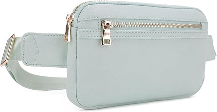 LOVESOME Vegan Leather Everywhere Fashion Waist Bag Fanny Pack Crossbody Bag Belt Bag Sling Bag with Adjustable Strap for Women (Mint), FC19515