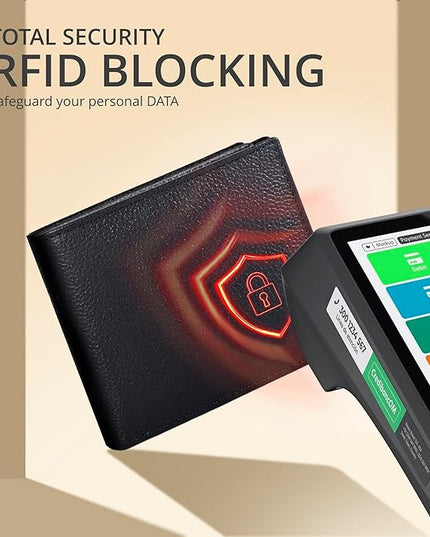 Oak Leathers Slim Leather Wallet for Men - RFID Wallets Credit Card Holder Ultra Thin Gift for Mens, Front Pocket Minimalist Design