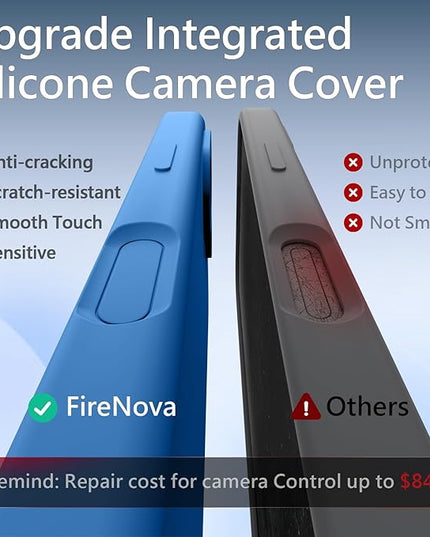 FireNova Magnetic for iPhone 17 Case, Compatible with MagSafe, [Integrated Silicone Camera Control Button] [Camera Protection] Anti-Scratch Microfiber Lining Phone Case, 6.3", Blue
