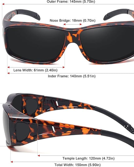 MEETSUN Fit Over Glasses Sunglasses for Men Women,Wrap Around Sunglasses Polarized UV400 Protection